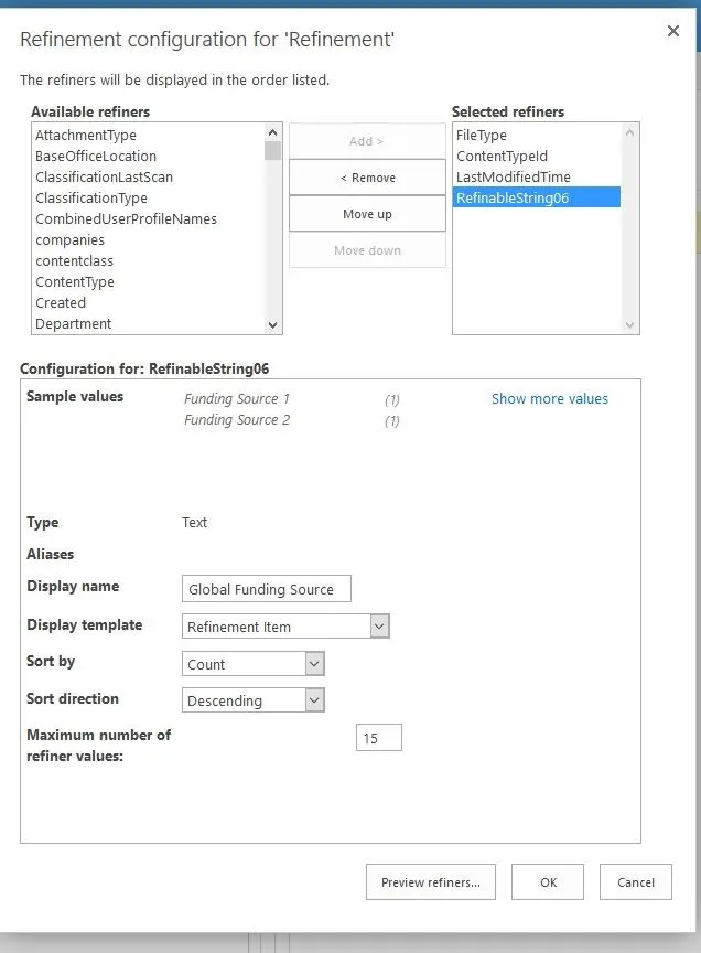 Adding our Property the RefinableString property