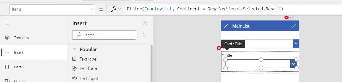 Now doing the same thing to the Title Dropdown