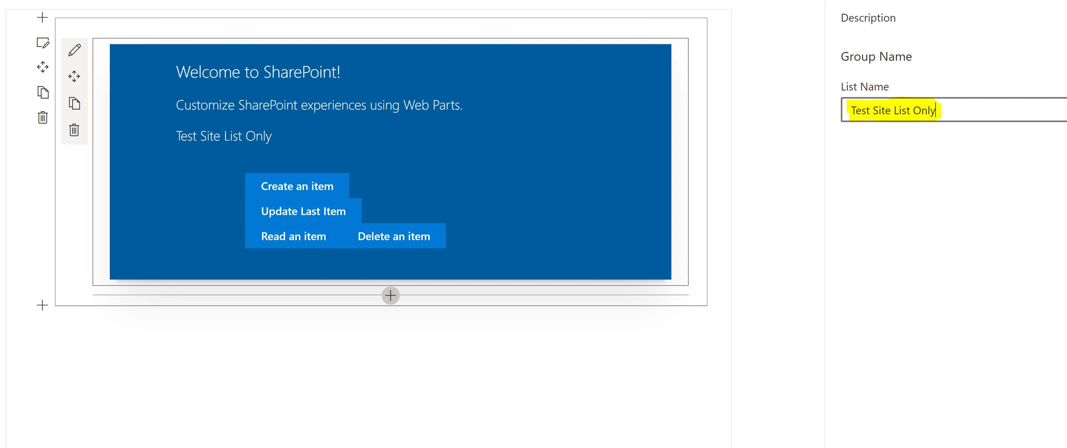Adding the list name in the property of our webpart