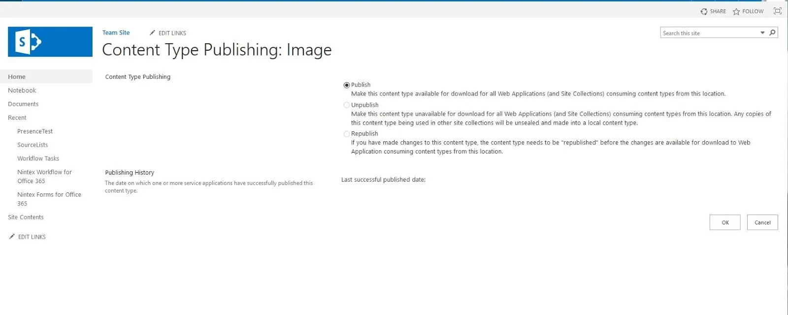 Publish the Content Type