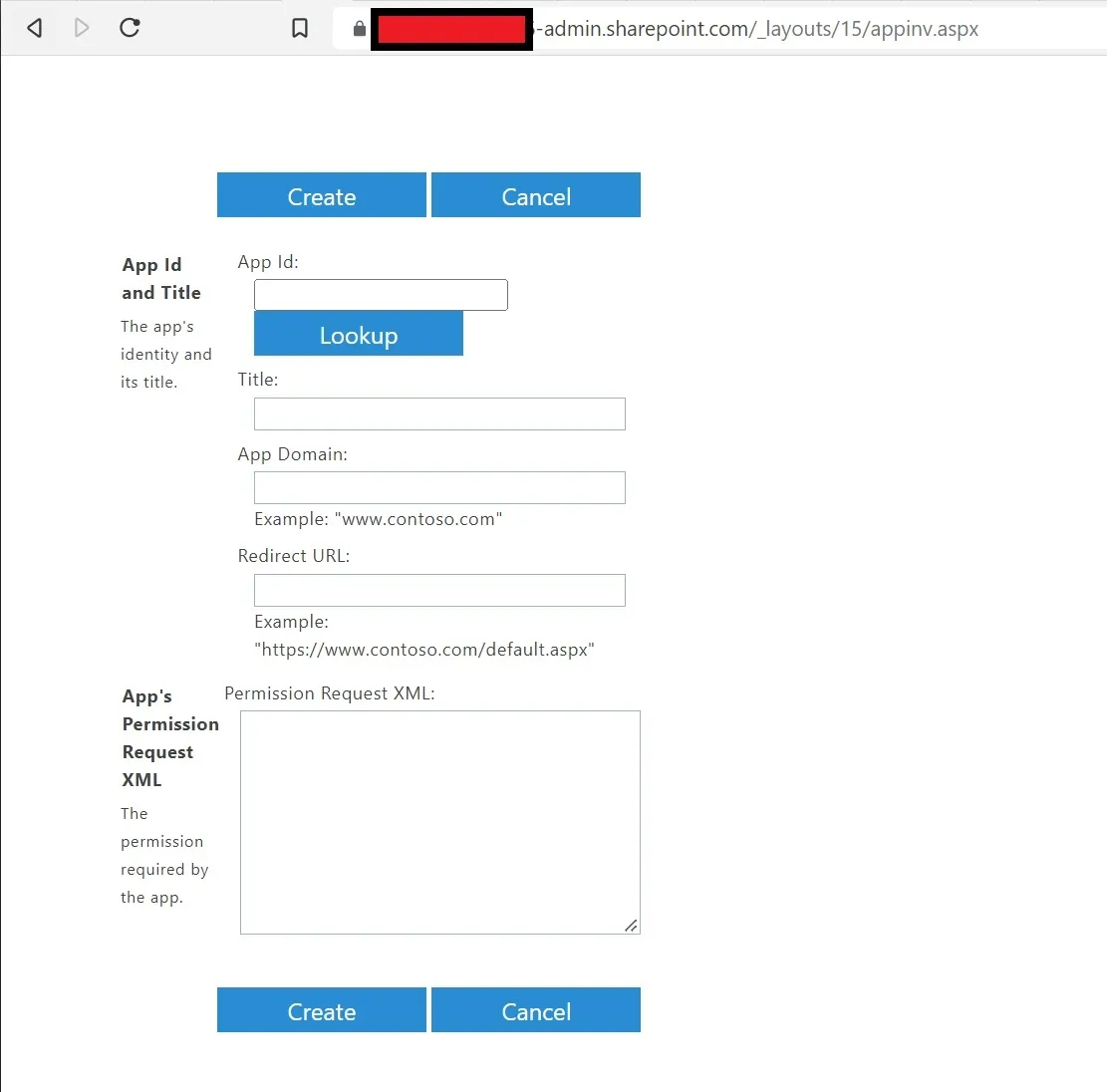 This is the page for giving app permission to the whole tenant
