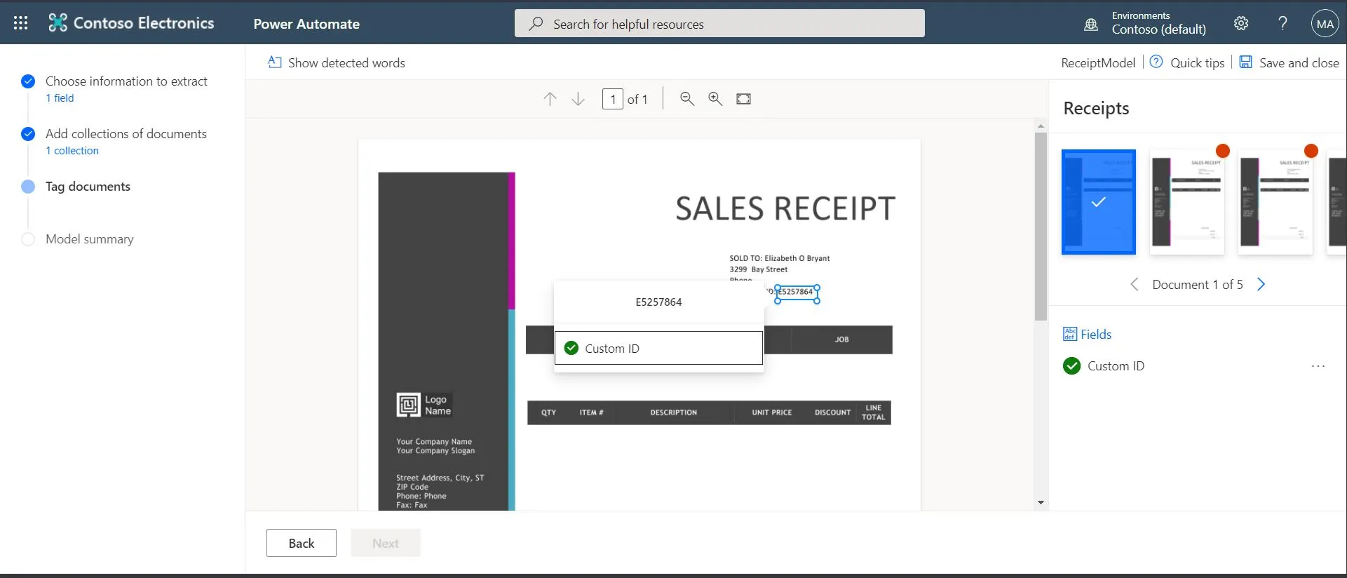 Teaching our AI Model where to get the Customer ID