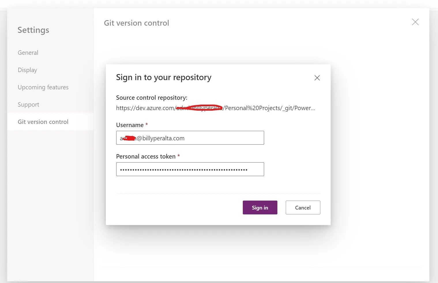 Entering Username and Password