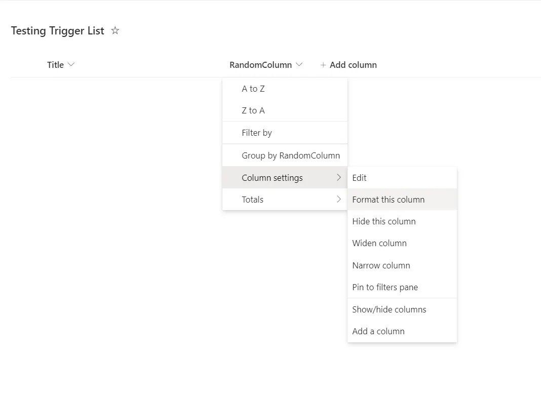 Changing the Format of the column.