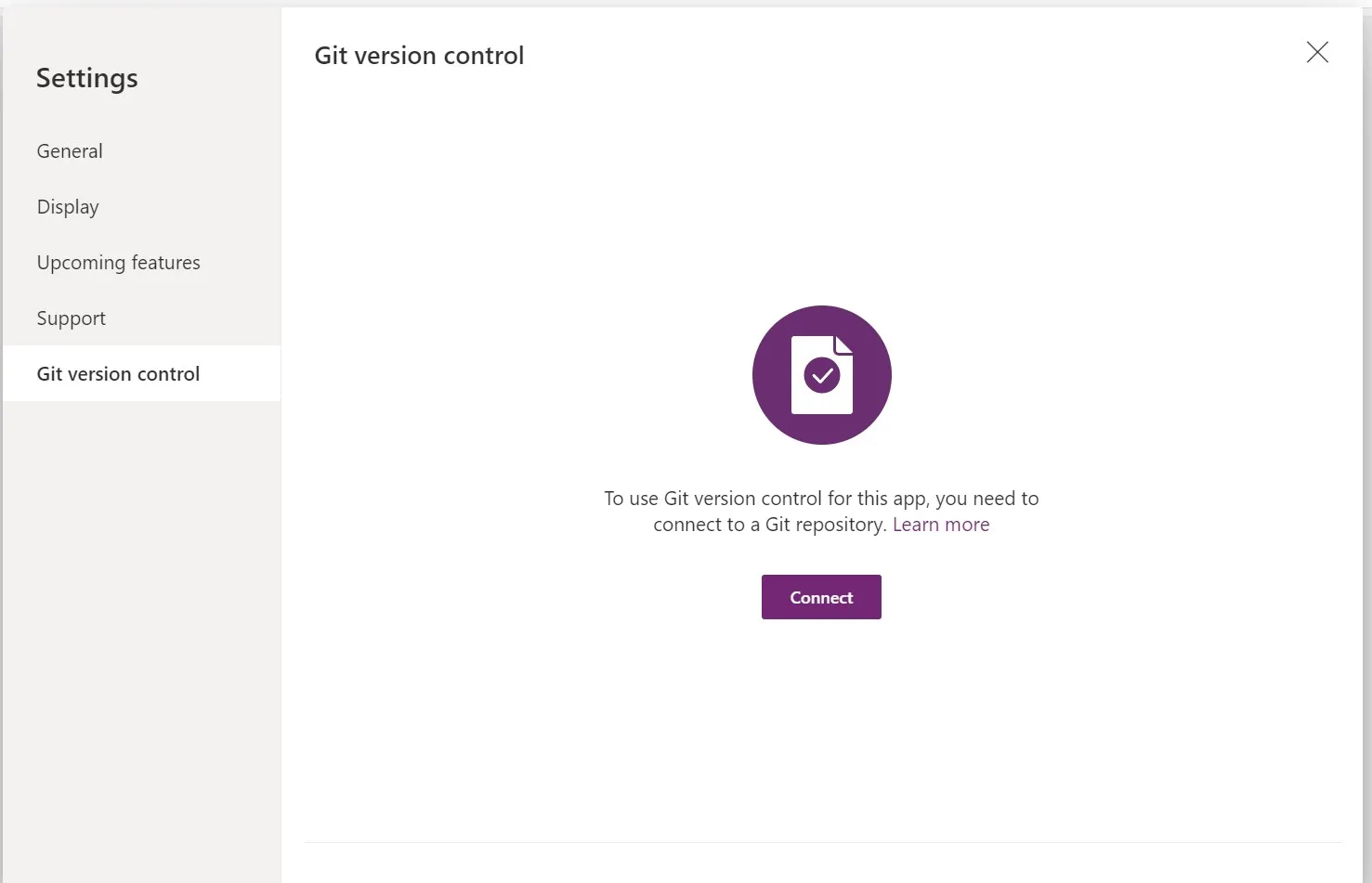 Git Version Control option