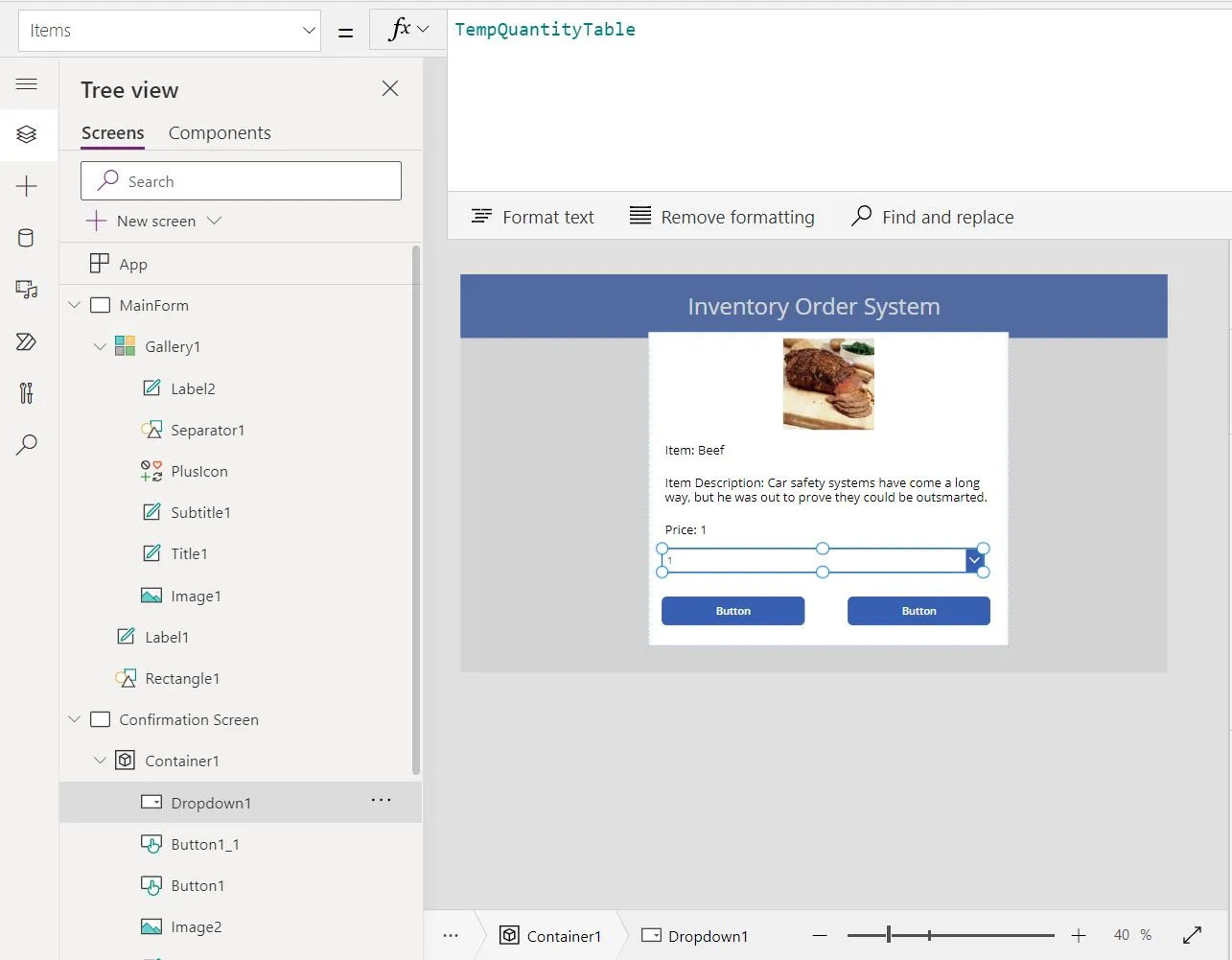 Populating the Dropdown List