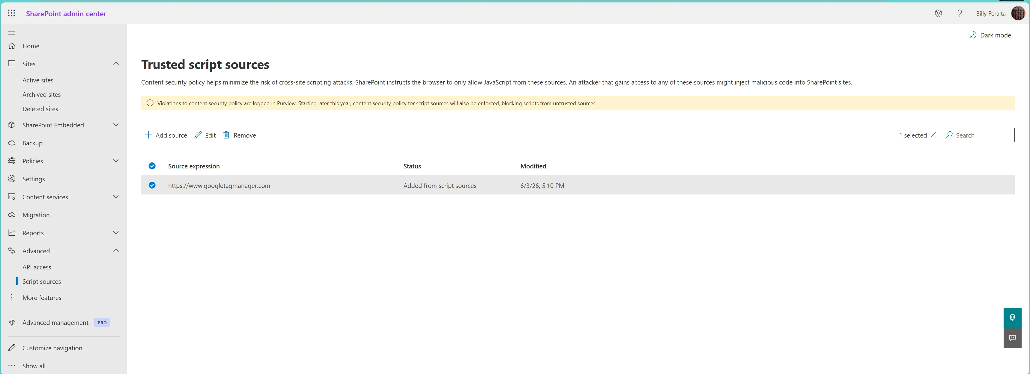 SharePoint Admin Center Now Lets You Add Trusted Script Sources for GA4 and SPFx CSP Issues