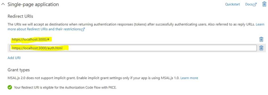 The Redirect URI would now be the localhost