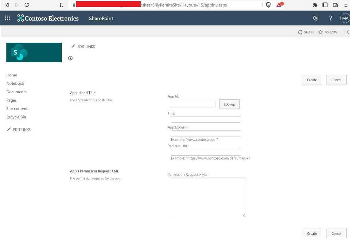 This is the page for giving app permission to certain site collection