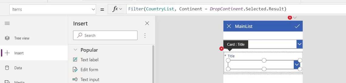 Now doing the same thing to the Title Dropdown