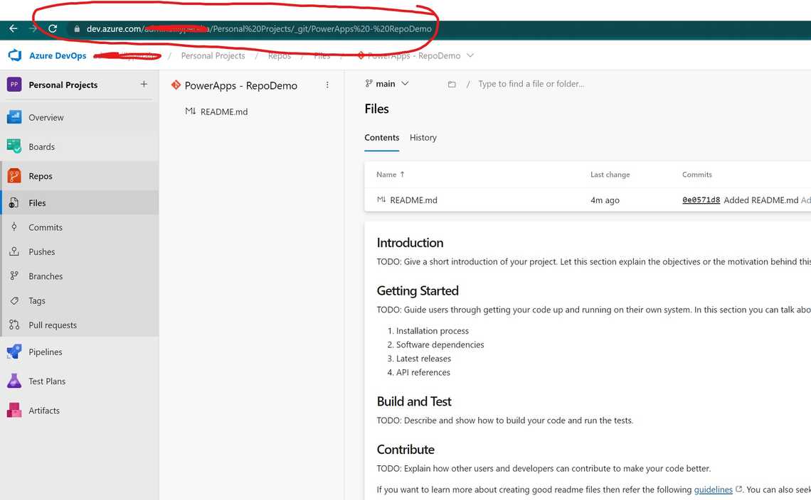 Getting the repository URL