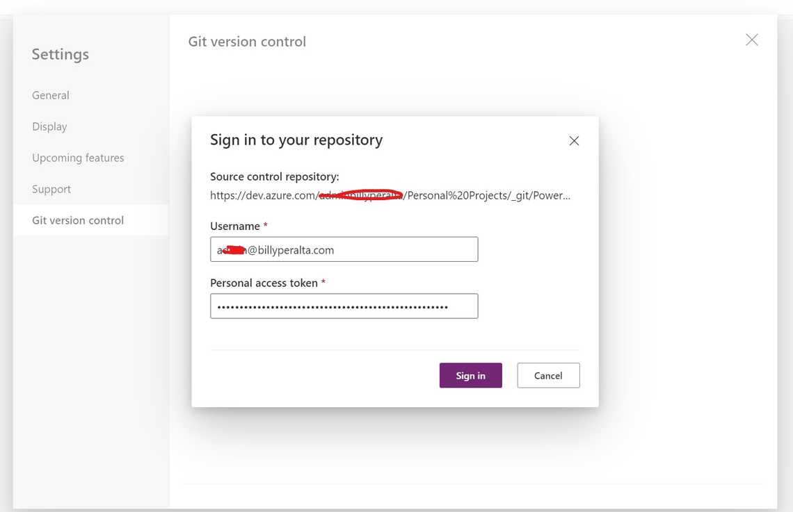Entering Username and Password