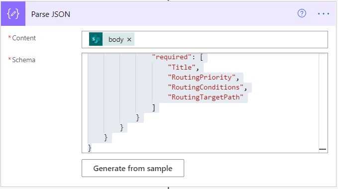 Parse JSON Action
