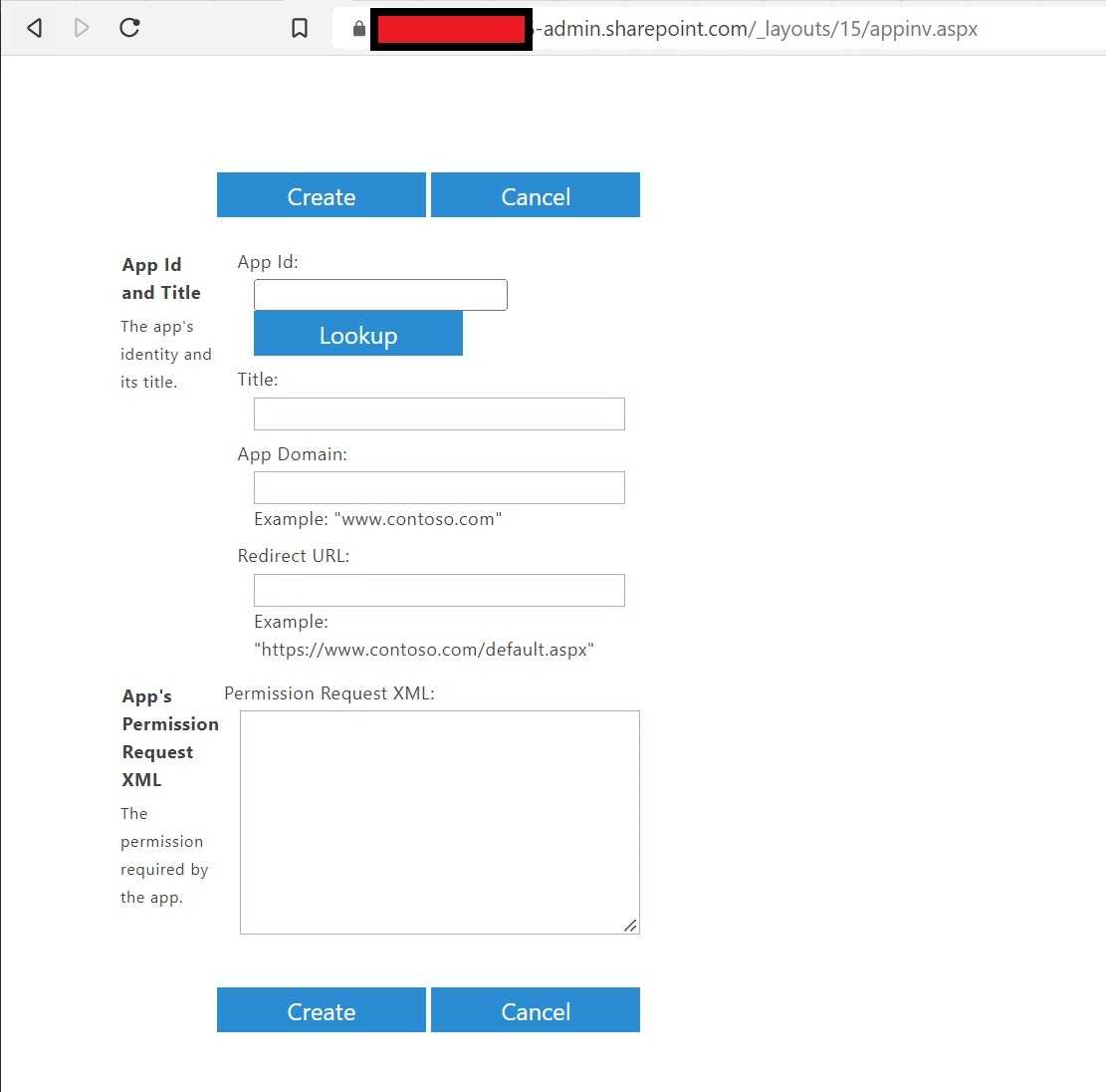 This is the page for giving app permission to the whole tenant